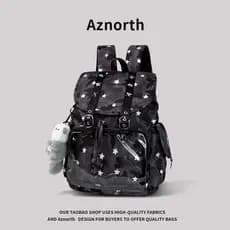 AZN novo produto mochila feminina estudante universitário 2025 novo estilo lazer ao ar livre mochila de alto valor cordã