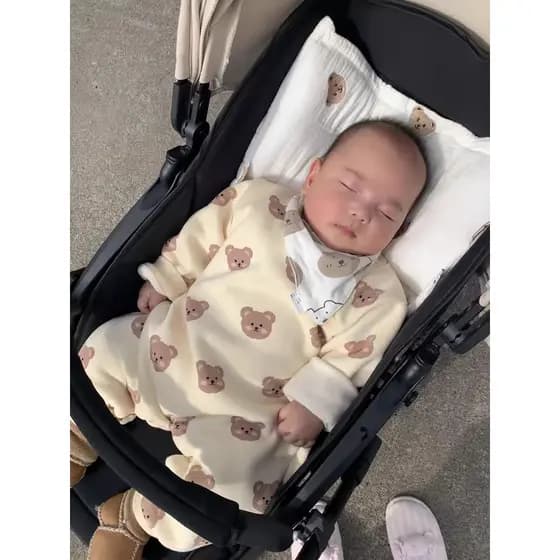 Almofada calmante de gaze respirável para correção de formato de cabeça de bebê urso coelho