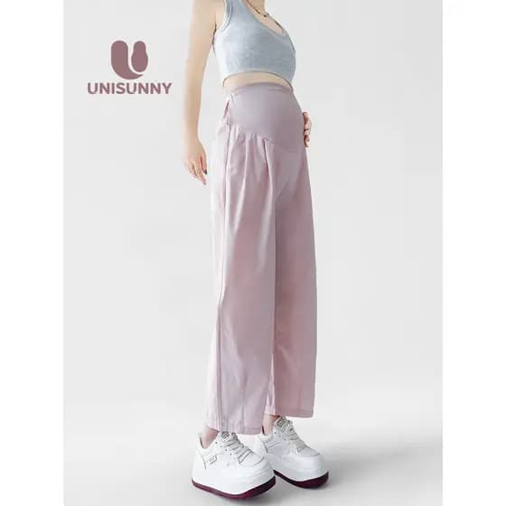 Unisunny calças de maternidade verão estilo fino exterior Wear 2026 novo estilo redução de idade tamanho grande tornozel