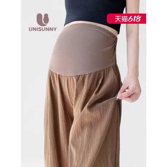 Unisunny calças de maternidade verão estilo fino exterior usar calças Yamamoto moda Casual calças tornozelo comprimento