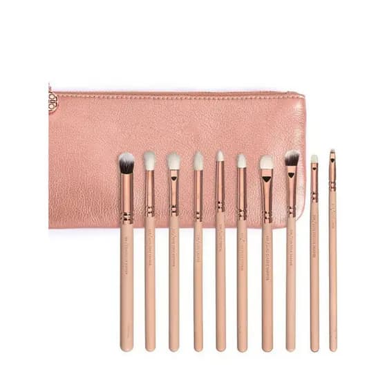 Zoeva 12 pincel de maquiagem ouro rosa portátil profissional multifuncional sombra para olhos manchas delineador correti