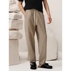 Giyomon calças casuais masculinas novo estilo gelo café cor Waffle cintura alta solta reta Drape umidade absorvente resp