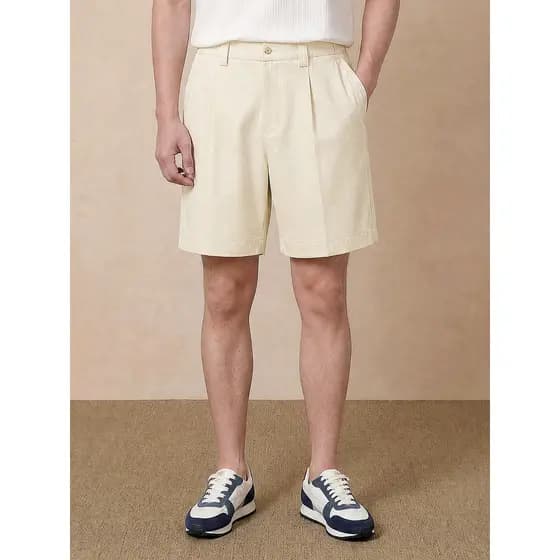 [Algodão Tencel] Shorts Giyomon Masculino Verão Reto Cáqui Calça Cropped Calça Casual Masculina Premium