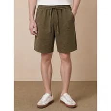 [Textura de nuvem] Jiyomon Shorts masculino verão marrom reto solto perfil legal calças casuais calças cortadas