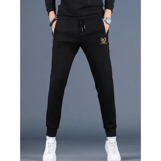 Calças masculinas calças masculinas verão estilo fino gelo seda calças casuais na moda moletom moda simples calças espor