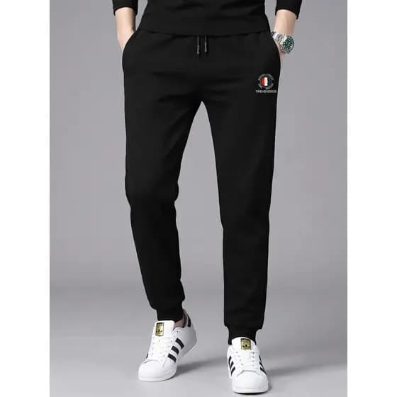 Calça de moletom masculina outono inverno estilo forro de lã engrossado calças casuais na moda outono inverno novo estil