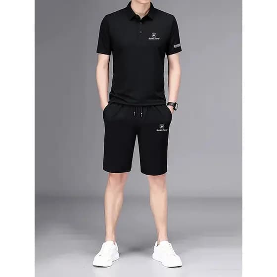 Camisa polo esportiva de manga curta terno masculino 2026 novo estilo juventude negócios Casual lapela fina camiseta ter