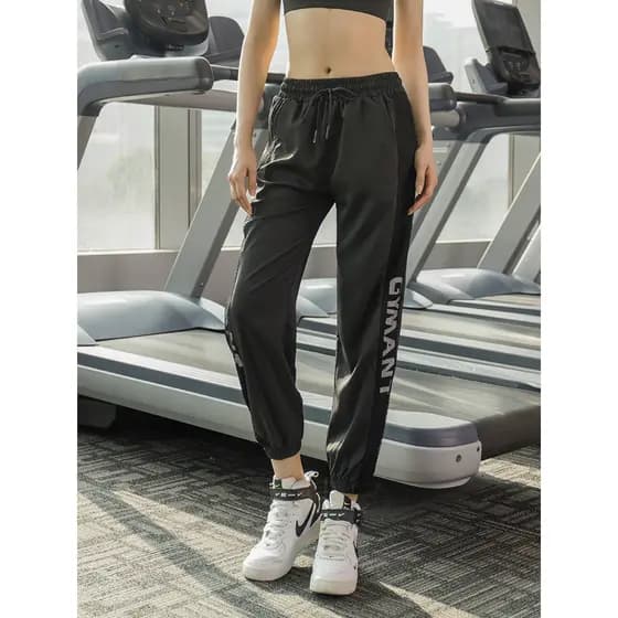 Calças de Yoga femininas desgaste exterior Fitness solto mais magro olhar com vigas estilo fino influenciador em linha r