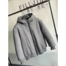 Inverno engrossado jaqueta Casual moletom com capuz masculino jaqueta com zíper cinza solto All-Match quente
