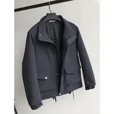 Homens gola alta jaqueta ferramentas na moda topos soltos All-Match engrossado grande bolso primavera outono Casual