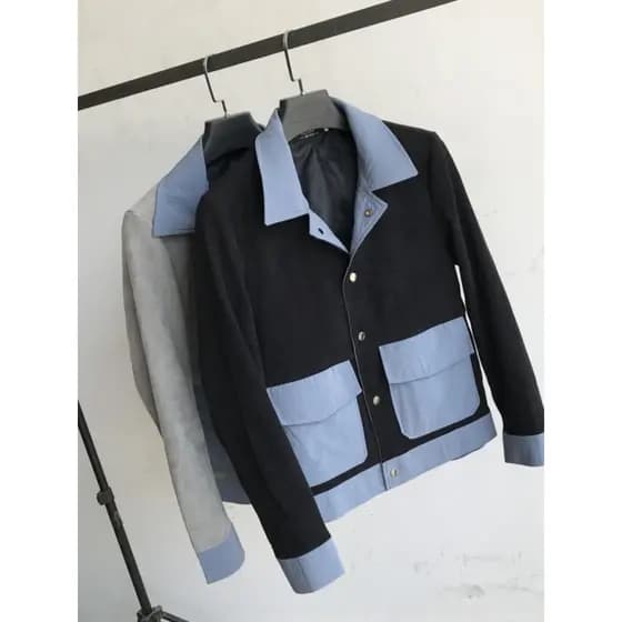 Jaqueta pequena primavera outono costura superior ferramentas exterior Wear Casual na moda All-Match lapela jaqueta de v