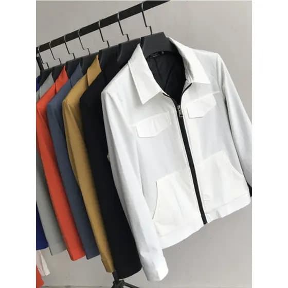 Pequeno topo Casual bonito jaqueta masculina primavera outono lapela juventude ferramentas outono jaqueta masculina