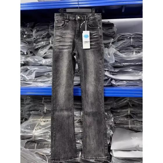 American High Street cleanfit Retro Lavado Branco Preto Jeans Homens Slim-fit Slimmer Look Calças Retas