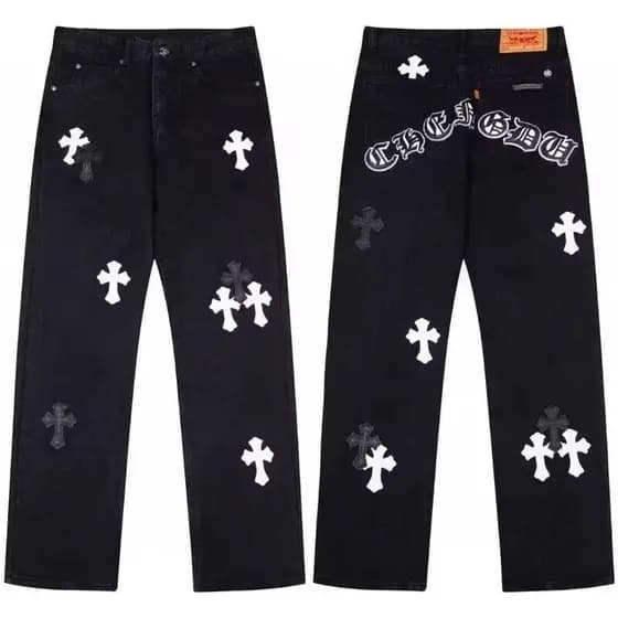 Cruz perna larga preto Jeans feminino outono inverno Casual verão mais magro olhar solto preguiçoso Drape calças retas