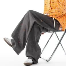 Embelezado rasgado Machete Sweatpants versão estendida alto meninos perna larga reta calças casuais casal ligeiramente c