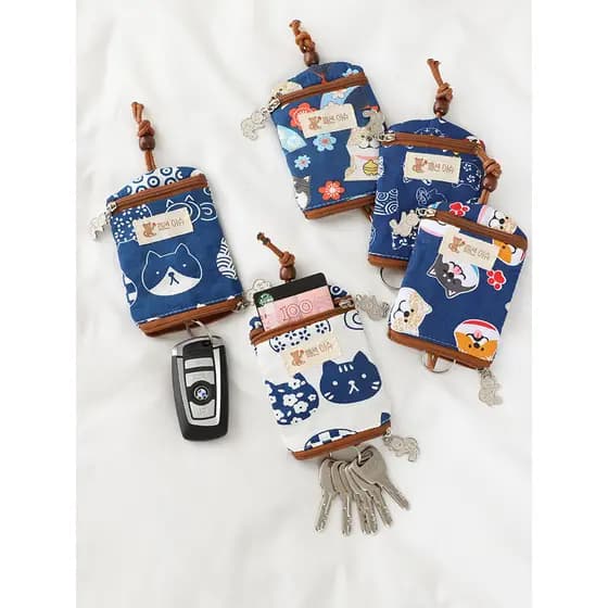 Portátil Pull-out caso chave feminino 2026 novo estilo cartão de controle de acesso Mini Multi-bolso zíper mudança armaz