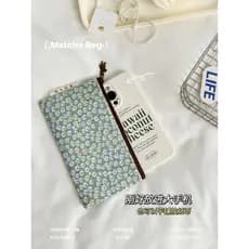 Pequeno dia de primavera e saco do telefone móvel feminino Floral algodão zíper carteira portátil saco de tecido chave t
