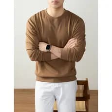 Moletom masculino 2026 novo estilo moda Casual 340G algodão pesado pulôver moletom masculino cor sólida em torno do pesc
