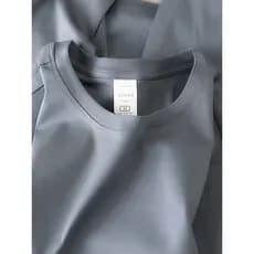All-Match Estilo Básico Verão Mercerizado Líquido Amônia 210G Puro Algodão Camiseta Masculina de Manga Curta Algodão Mas