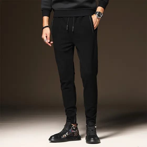 Calças bonitas masculinas High-End preto calças casuais calças esportivas masculinas magro-ajuste calças magras outono i