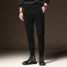 Calças bonitas masculinas High-End preto calças casuais calças esportivas masculinas magro-ajuste calças magras outono i