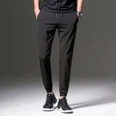 Calças até o tornozelo Calças masculinas verão estilo fino calças esportivas de seda gelo calças casuais masculinas de s