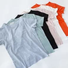 Simples estilo japonês verão Slub algodão masculino de manga curta camiseta fina em torno do pescoço camiseta meia manga