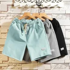 Shorts curtos masculinos calças esportivas verão 5 pontos soltos calças de praia casuais calças médias masculinas cinco