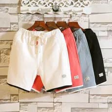 Shorts curtos masculinos esportes puro algodão estudante calças de 5 pontos Casual calças médias verão solto calças de p