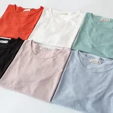 Primavera outono puro algodão de manga comprida camiseta masculina Slub algodão Retro básico solto cor sólida camisa de