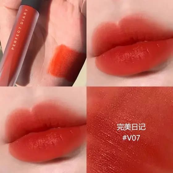 Diário perfeito vermelho veludo batom esmalte labial V07 fosco V10 veludo V08 feminino ouro veludo V14