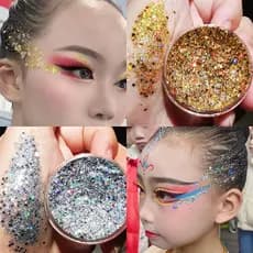 Crianças palco maquiagem sombra Glitter lantejoulas Gel brilhante rosto cabelo colando cosméticos desempenho maquiagem d