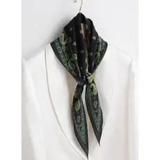 Preto verde caju flor seda duplo Crepe diamante cachecol estilo fino protetor solar pequeno cachecol moda cachecol amore