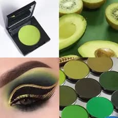 Série verde sombra fosca maquiagem esfumaçada alta cor palco COS beleza mosca verde oliva verde escuro sombra monocromát