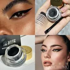 Delineador de longa duração, não é fácil de borrar, café profundo, olhos abertos, branco puro, preto, cos, azul, pincel