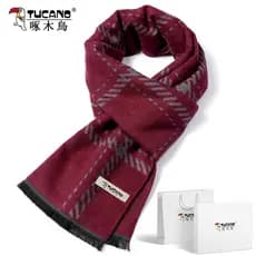 Woodpecker cachecol masculino inverno à prova de frio quente cachecol feriado festivo cachecol vermelho chinês vermelho