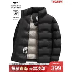 [Pato para baixo] Jaqueta masculina de gola alta Seven Wolves 2025 inverno novo estilo jaqueta térmica de três provas ro