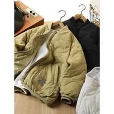 Uniforme escolar para meninos, ferramenta útil, jaqueta acolchoada pequena 2025, novo estilo, outono inverno, jaqueta ac