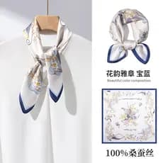Shanghai Story lenço de seda feminino presente de aniversário seda amoreira pequeno lenço quadrado para mães idosos lemb