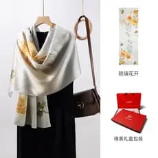 Shanghai Story 100% lenço de seda amoreira feminino primavera 2026 novo estilo xale de seda estilo mãe caixa de presente