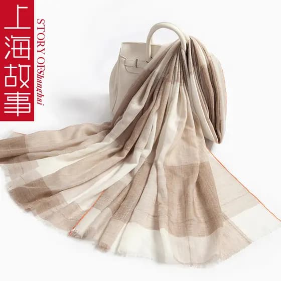 Shanghai Story cachecol de caxemira feminino 100% caxemira pura 2025 novo estilo grande marca cachecol feminino presente
