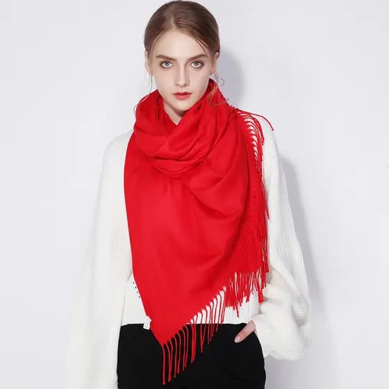Shanghai Story lenço vermelho 2025 novo estilo inverno imitação de caxemira cachecol chinês vermelho presente de ano nov
