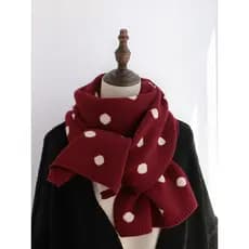 Ins dupla face Polka Dot cachecol engrossado quente malha lã cachecol coreano outono inverno novo estilo cachecol estuda