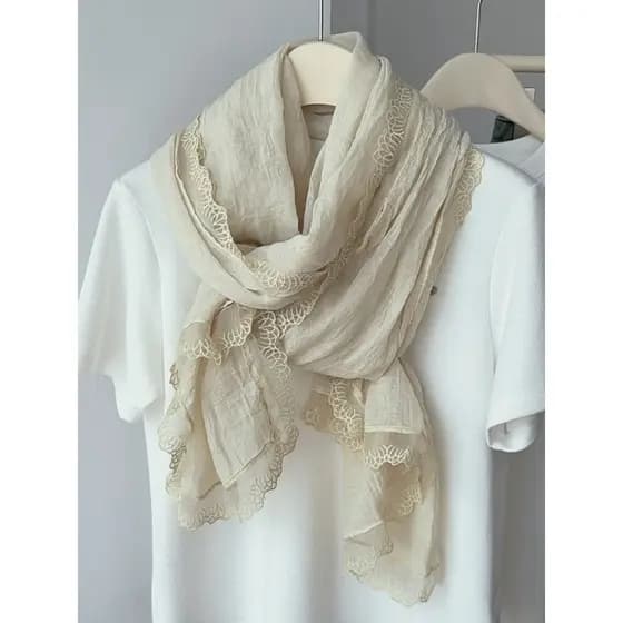 Lenço de linho de algodão de renda suave outono inverno novo estilo estilo estilo de linho moda feminina exterior xale c