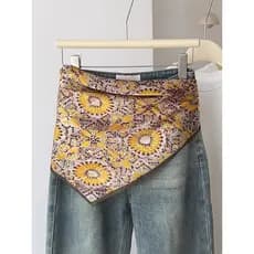 100% lenço quadrado de seda High-End versão coreana flor amarela lenço quadrado cachecol decoração cintura vedação lenço
