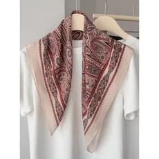 Clássico Paisley seda duplo Crepe lenço quadrado 100% lenço de seda amoreira feminino primavera verão Retro cachecol dec