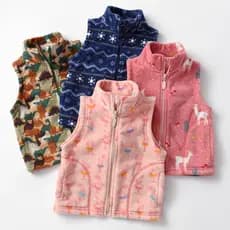 Meninas roupas de outono colete crianças velo colete 2025 novo estilo meninos outono inverno topos bebê velo colete