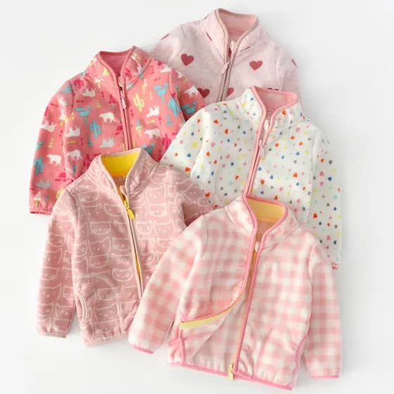 2025 Novo Estilo Yiduoduo Roupas de Outono de Lã Polar para Meninas Roupas Infantis Casacos Bebê Menina Tops Moletom Inf