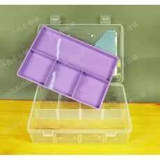 Ferramenta de maquiagem caixa de clipe superior inferior duplo caixa de armazenamento transparente lápis borracha banda
