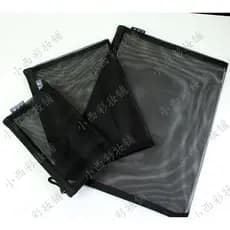 Versão coreana novo produto simples armazenamento de maquiagem preto malha bolso malha saco portátil translúcido saco co